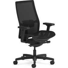 Mid-Back Task Chair, Mesh, 27"x24"x43-3/4", Black