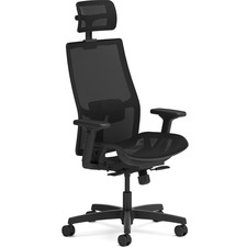 Mid-Back Task Chair, w/Headrest, Mesh, 27"x24"x53.97", Black