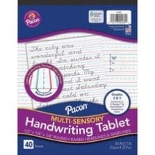 Handwriting Tablet, Raised, Short-Rld, 40 Shts, 8-1/2"x11", WE