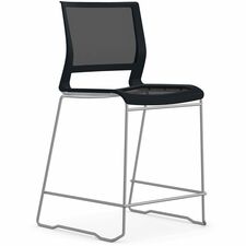Stack Stool, Armless, Mesh Back/Seat, 21"x25-1/2"x44", Black