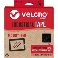 Mounting Tape, Industrial, Recycled, 10 lb Cap, 1-7/8"x8', BK