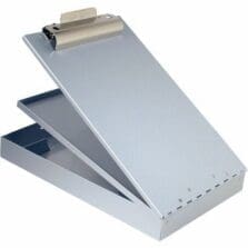 Storage Clipboard, Pencil Tray, 9"x2-3/4"x16-1/4", Aluminum
