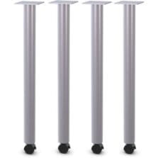 Post Legs, Locking Casters, 1"x2"x27-3/4"H, 4/ST, MCSR