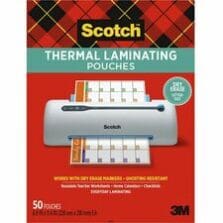 Laminating Pouch, Ltr, 8.9"x11-2/52", 50/PK, Clear