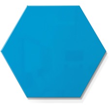 Whiteboard, Hexagon, Steel, 21"x18", BrightBlue
