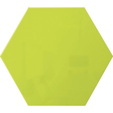 Whiteboard, Hexagon, Steel, 21"x18", Green