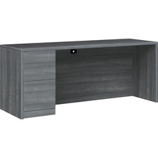 Credenza, Left Pedestal, F/F, 72"x24"x29-1/2", Sterling Ash