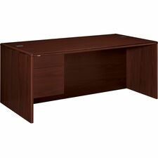 Single Left Pedestal Desk, B/F, 72"x36"x29-1/2", Mahogany