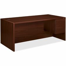 Single Right Pedestal Desk, B/F, 72"x36"x29-1/2", Mahogany