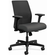 Task Chair, Mesh Back, 26"x26-1/2"x40-1/2", Iron Ore Fabric