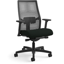 Task Chair, ReActiv Back, Vinyl Seat, 27"x28-1/2"x44-1/2", BK