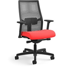 Task Chair, ReActiv Back, 27"x28-1/2"x44-1/2", Ruby/Black