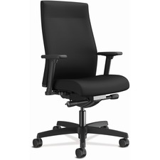 Task Chair, Adj Arms, Fabric Back, 27"x28-1/2"x44-1/2", BK