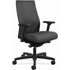 Task Chair, Mesh Back, 27"x28-1/2"x44-1/2", Iron Ore/BK