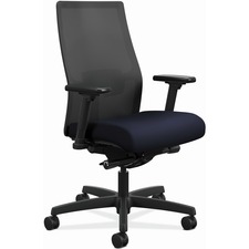 Task Chair, Mesh Back, Lumbar Support, 27"x28-1/2"x44-1/2", Navy