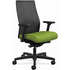 Task Chair, Mesh Back, 27"x28-1/2"x44-1/2", Pear/Black