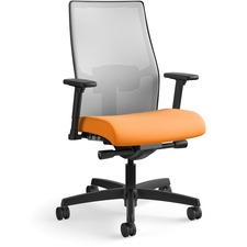 Task Chair, Mesh Back, 27"x28-1/2"x44-1/2", Fog/Apricot/BK