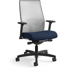 Task Chair, Mesh Back, 27"x28-1/2"x44-1/2", Fog/Navy/Black