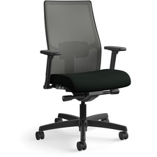 Task Chair, Mesh Back, Vinyl Seat, 27"x28-1/2"x44-1/2", CCL/BK