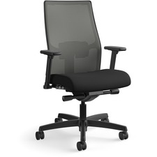 Task Chair, Mesh Back, 27"x28-1/2"x44-1/2", Charcoal/Black