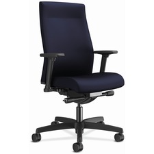 Task Chair, 27"x28-1/2"x44-1/2", Navy Fabric/Black Frame