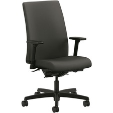 Mid-Back Task Chair, Adjustable Arms, 27"x39"x44", Iron Ore
