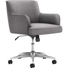 Task Chair, Fabric, Synchro, 23"x24-4/5"x34", Gray/Chrome