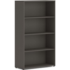 Bookcase, 4-Shelf, Adjustable, 30"x13"x53", Slate Teak