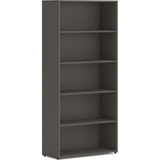 Bookcase, 5-Shelf, Adjustable, 30"x13"x65", Slate Teak