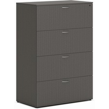 Lateral File, 4-Drawer, 36.5"x20"x53", Slate Teak
