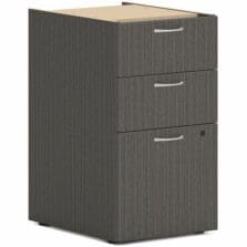 Pedestal, Support f/Worksurface, B/B/F, 15"x20"x28", Slate Teak
