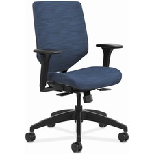 Task Chair, w/Adj Arms, 29-3/4"x29"x42", Midnight Fabric