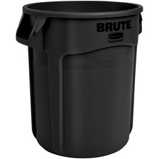 Round Brute Container, 26-1/2"x33", 55Gal, Black
