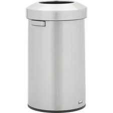 Trash Can, Round, Stainless Steel, 24 Gal, 17.7"Dia x 29.6", SR