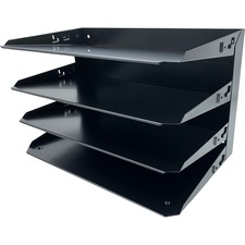 Desk Organizer, Horizontal, 4 Slots, Legal, 9-1/4"x8-2/3"x15", BK