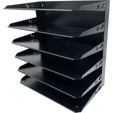 Desk Organizer, Horizontal, 6 Slots, Legal, 15"x8-2/3"x15", Black