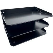 Steel Horizontal File Organizer, 3 Sections, Letter Size Files, 12 X 8.75 X 6, Black
