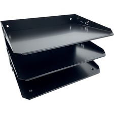 Desk Organizer, Horizontal, 6 Slots, Letter, 12"x8-3/4"x6", Black