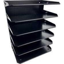 Steel Horizontal File Organizer, 6 Sections, Letter Size Files, 8.75 X 12 X 15, Black