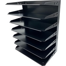 Desk Organizer, Horizontal, 7 Slots, Legal, 15"x8-3/4"x18", Black