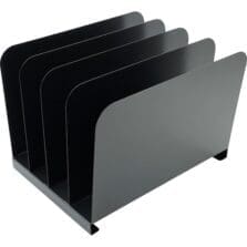 STEEL VERTICAL FILE ORGANIZER, 4 SECTIONS, LETTER SIZE FILES, 11 X 11 X 7.75, BLACK