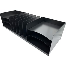 Desk Organizer, Vertical/Horizontal, 11 Slots, 30"x11"x8", Black
