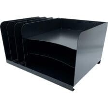 Steel Combination File Organizer, 6 Sections, Legal Size Files, 15 X 11 X 8, Black