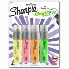 Highlighters, Wide Barrel, Chisel Tip, 4/PK, AST