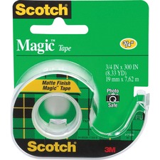 Magic Tape With Dispenser, 3/4" x 300", 12RL/BX, Clear
