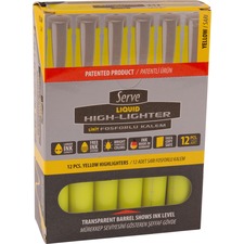 Highlighter, Jumbo, Liquid Ink, Chisel, Fluorescent Yellow