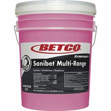 Sanitizer/Disinfectant/Deodorizer, Conc, 5 Gal Pail, Pink