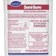 Sanitizer, Multi-surface, Chlorinated, 1/8oz, 100 Pouches/CT, YW