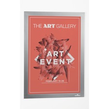 Wall Frame, Removable, Horz/Vert, 8-1/2"x11", Silver Border