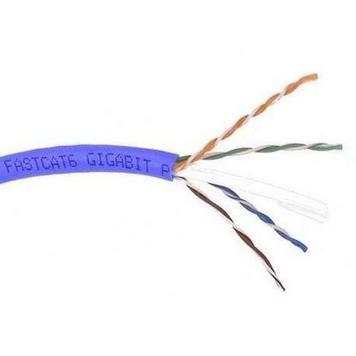CAT6 SOLID BULK CABLE 4PR;24AWG; 500 BLUE